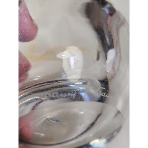 Vintage Daum France Crystal Glass Ashtray / Dish With Rounded Edges - Picture 5 of 7